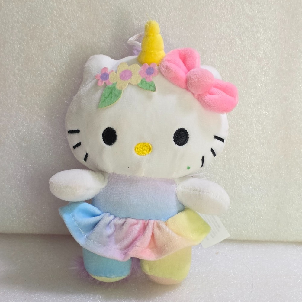 Fiesta Hello Kitty Sanrio Rainbow Unicorn Spandex Plush 6 Inch Multicolor